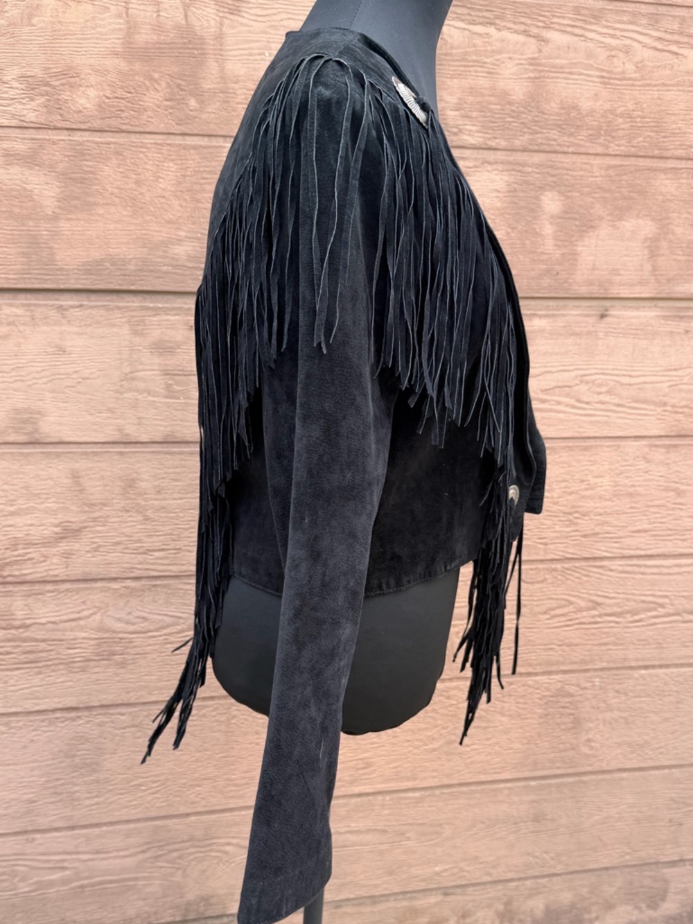 Vintage Scully Fringed cropped Suede Women's western Jacket - Black - Picture 6 of 14